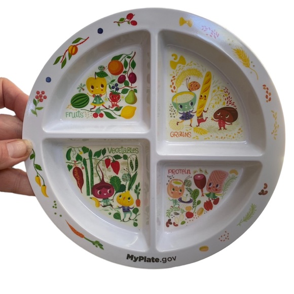 Lot of 5 MyPlate.gov Divided Plastic Plates for Toddlers Kids Children Dishware - Picture 2 of 4